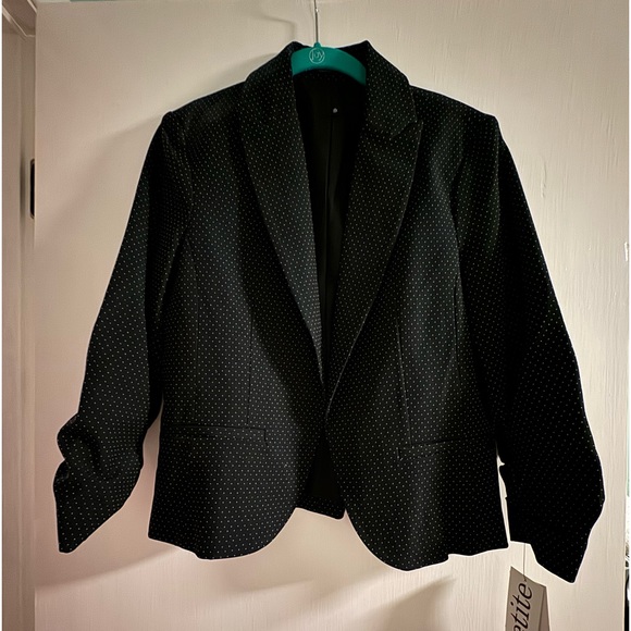 Amanda & Chelsea blazer black with polka dots petite size 8p *NWT* - Picture 3 of 4